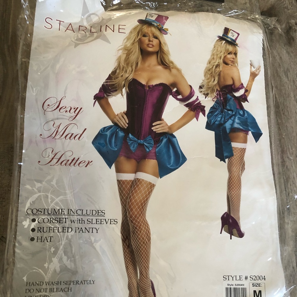 Sexy Mad Hatter Corset Costume - Purple & Blue